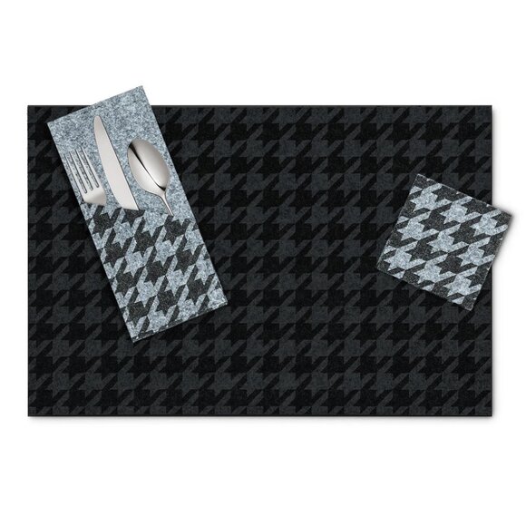(Set of x6) Houndstooth Cutlery Pockets - Picture 3 of 5